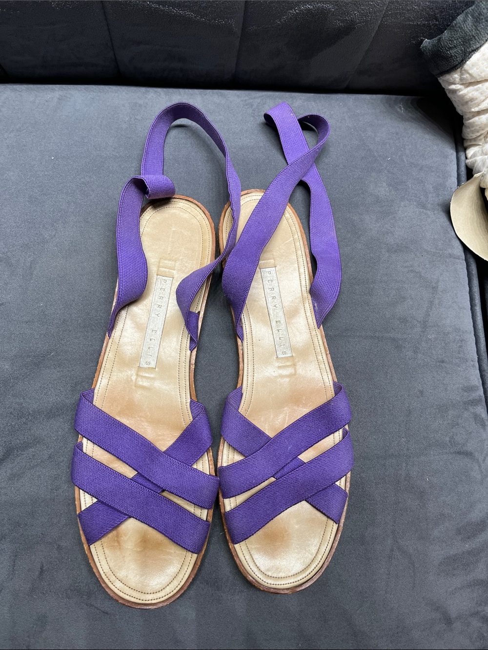 Vintage Perry Ellis Purple Crisscross Wrap Sandal
